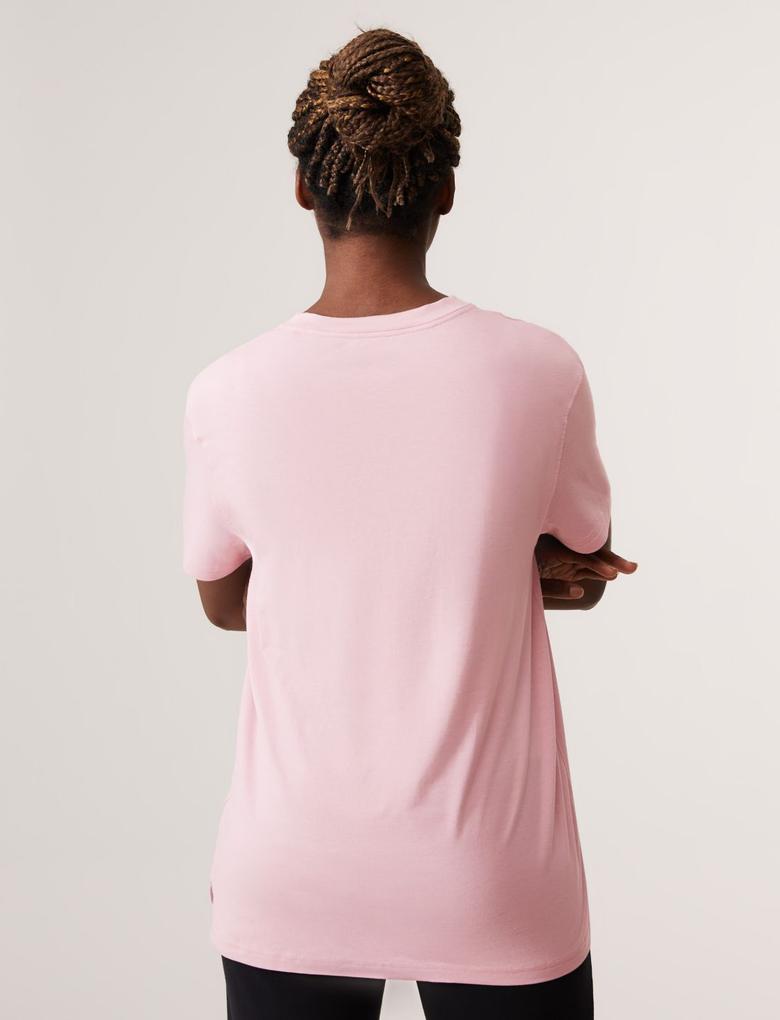 Kadın Pembe Oversize Kısa Kollu T-Shirt