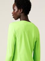 Kadın Yeşil Yuvarlak Yaka Uzun Kollu T-Shirt