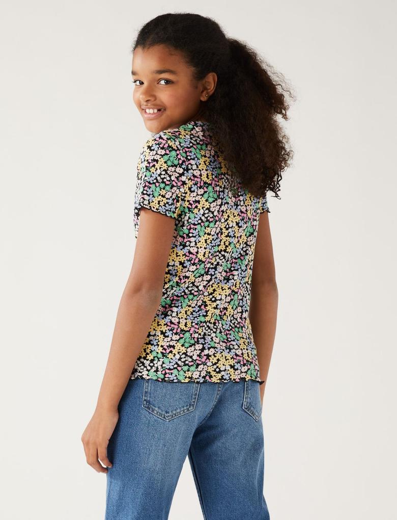 Kız Çocuk Multi Renk 4'lü Kısa Kollu T-Shirt (6-16 Yaş)