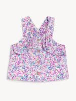Kız Çocuk Multi Renk Saf Pamuklu Çiçek Desenli Bluz (2-8 Yaş)
