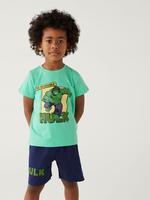 Çocuk Yeşil Saf Pamuklu The Hulk™ Pijama Takımı (3-12 Yaş)