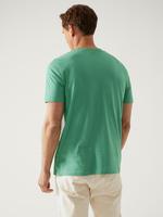 Erkek Yeşil Saf Pamuklu Kısa Kollu T-Shirt