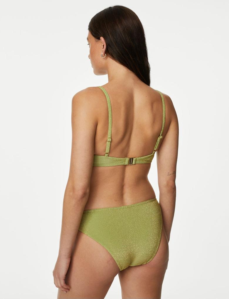 Kadın Yeşil Sim Detaylı Destekli Bikini Üstü